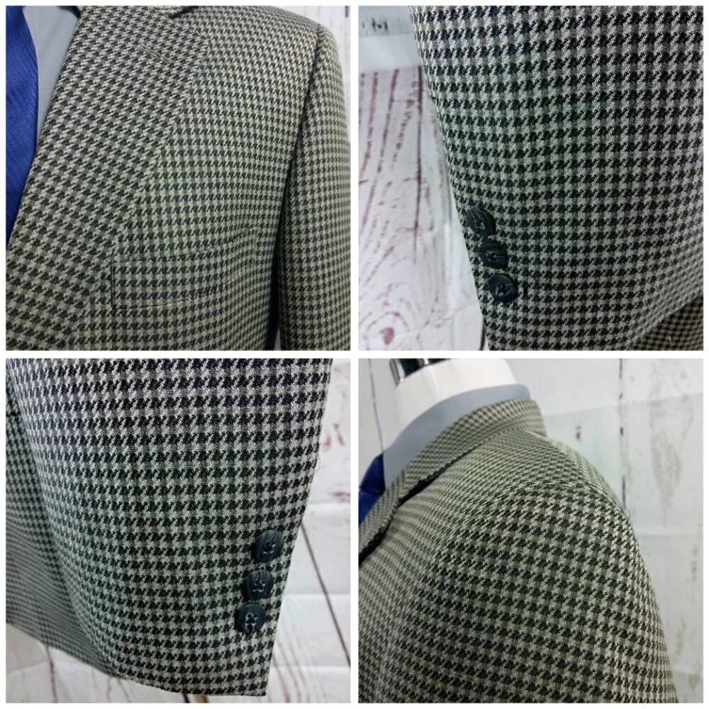 Enrico Gelini Collezione 40L Multicolor Houndstooth Suit Blazer Sport Coat